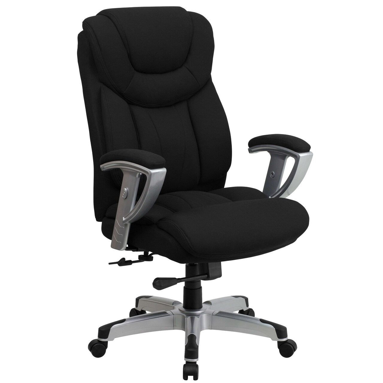 Emma and Oliver 400 lb. Big & Tall High Back Ergonomic Office Chair, Silver Adjustable Arms